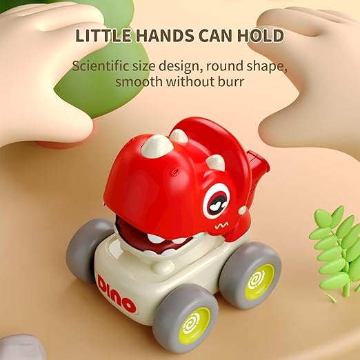Dinosaur Car Toys for Toddlers 1-3, Press and Go Racing Cars Set, Baby Toys 18 Months, Whistle Vehicles for 1 Year Old Boys Girls