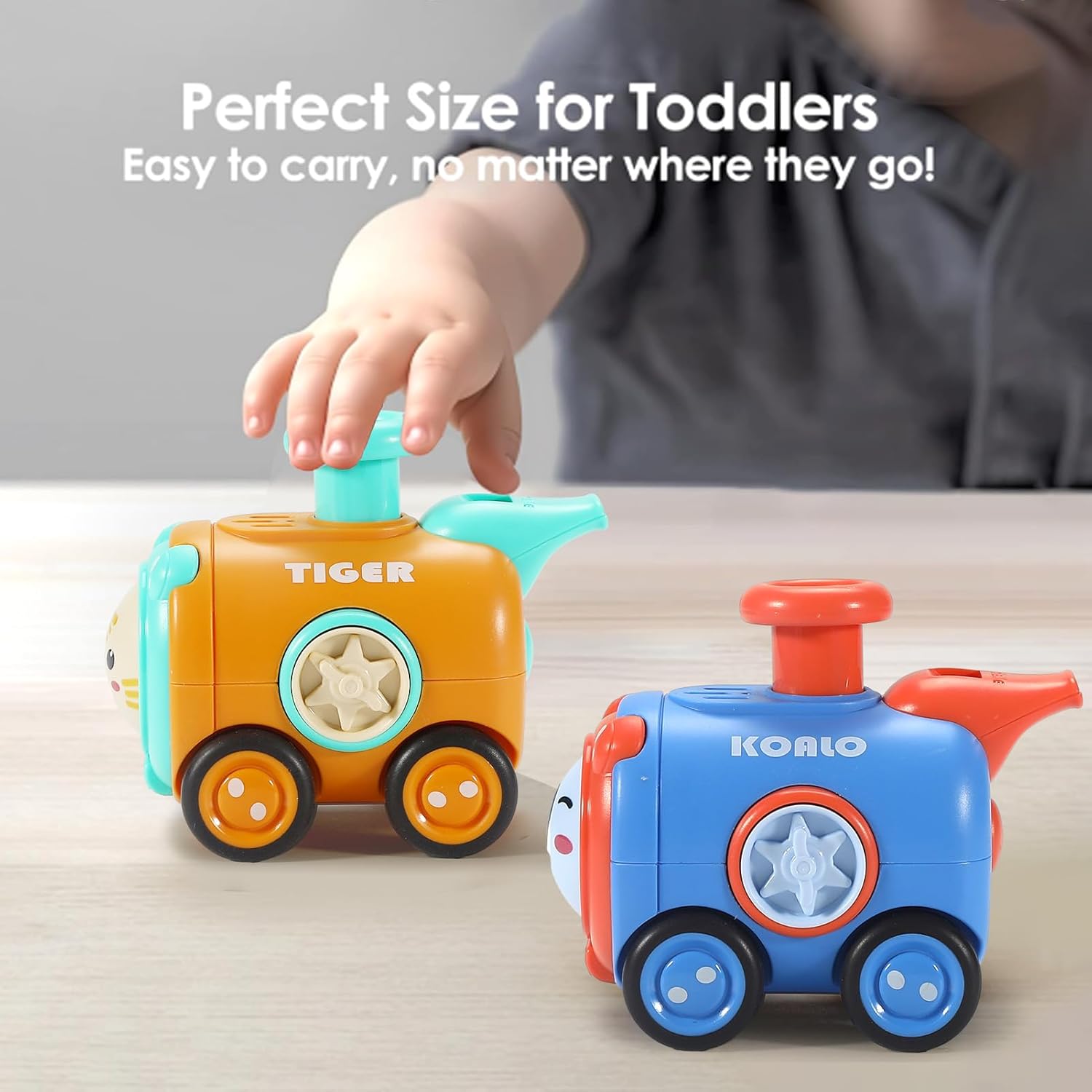 Animal Toy Cars for Toddlers 1-3, Press and Go Racing Cars Set, Baby Toys 18 Months